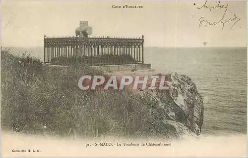 Cartes postales St Malo Cote d'Emeraude Le Tombeau de Chateaubriand