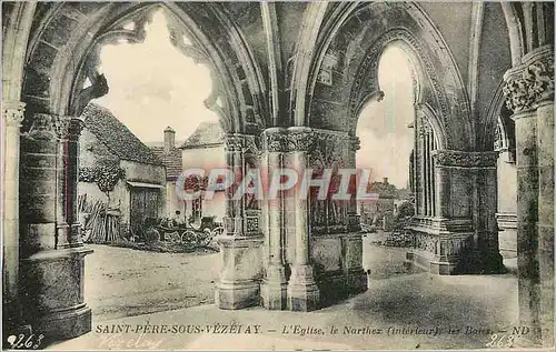 Cartes postales Saint Pere sous Vezelay L'Eglise Le Narthex (Interieur) les Baies