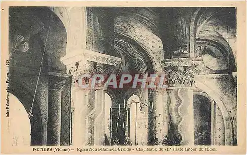 Cartes postales Poitiers (Vienne) Eglise Notre Dame la Grande Chapiteaux du XIIe Siecle autour du Choeur