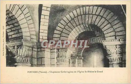 Cartes postales Poitiers (Vienne) Chapiteaux Carlovingiens de l'Eglise St Hilaire le Grand