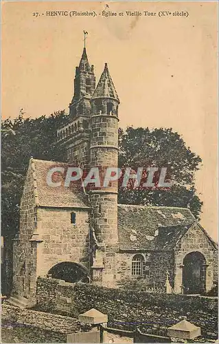 Cartes postales Henvic (Finistere) Eglise et Vieille Tour (XVe Siecle)