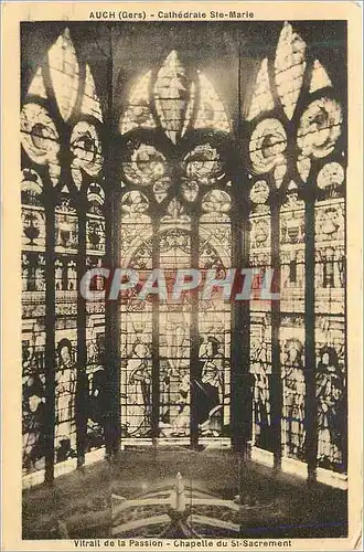 Cartes postales Auch (Gers) Cathedrale Ste Marie Vitrail de la Passion Chapelle du Sst Sacrement