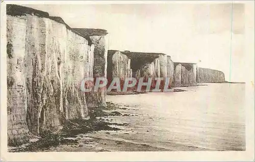 Cartes postales Ault Onival Les Falaises Direction du Treport (Maree Haute)
