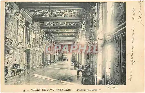 Cartes postales Palais de Fontainebleau Galerie Francois Ier