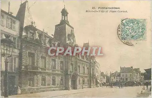 Cartes postales Fontainebleau Hotel de Ville et Place Carnot