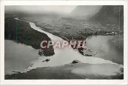 Moderne Karte Arrivee du Rhone dans le Lac Leman