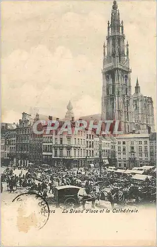 Ansichtskarte AK Anvers La Grand Place et la Cathedrale