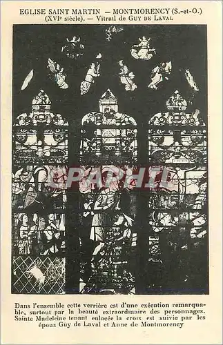 Cartes postales Eglise Saint Martin (XVIe Siecle) Montmorency (S et O) Vitrail de Guy de Laval