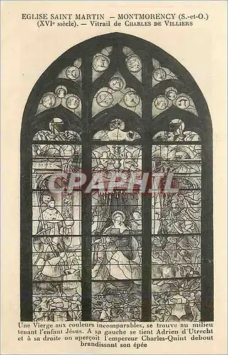Cartes postales Eglise Saint Martin (XVIe Siecle) Montmorency (S et O) Vitrail de Charles de Villiers