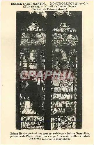 Cartes postales Eglise Saint Martin (XVIe Siecle) Montmorency (S et O) Vitrail de Sainte Barge