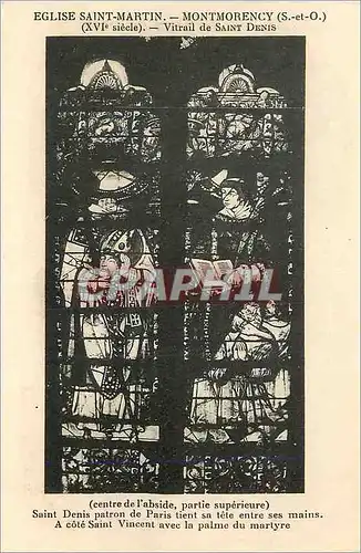 Cartes postales Eglise Saint Martin (XVIe Siecle) Montmorency (S et O) Vitrail de Saint Denis