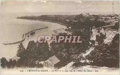 Cartes postales Thonon les Bains Le Port et le Lac vus de l'Hotel des Bains