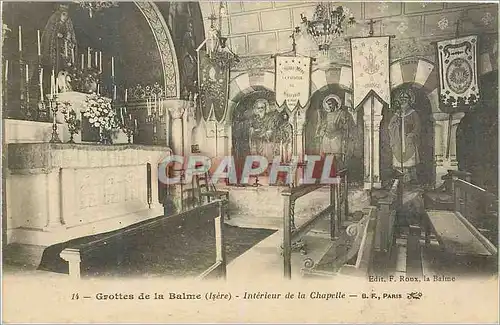 Cartes postales Grottes de la Balme (Isere) Interieur de la Chapelle
