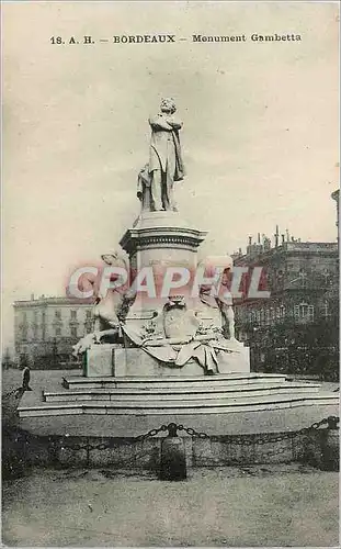 Cartes postales Bordeaux Monument Gambetta