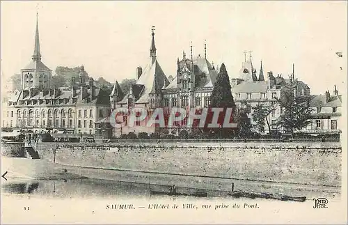 Cartes postales Saumur L'Hotel de Ville vue prise du Pont