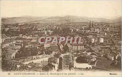 Cartes postales Saint Chamond Ruines de Montdragon et vue Generale