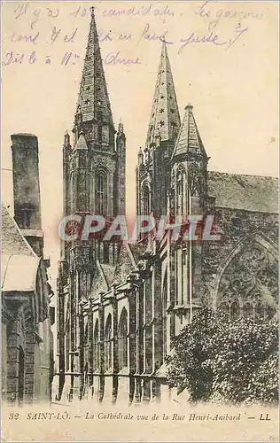 Cartes postales Saint Lo La Cathedrale vue de la Rue Henri Anibard
