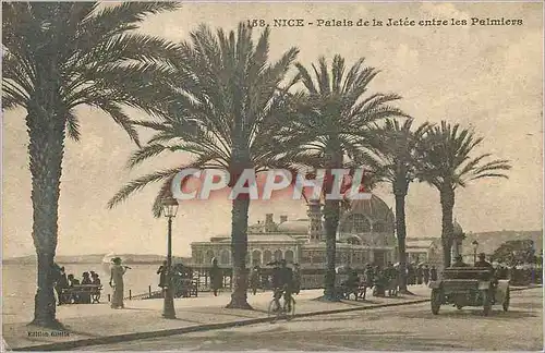 Cartes postales Nice Palais de la Jetee entre les Palmiers