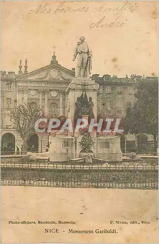 Ansichtskarte AK Nice Monument Garibaldi