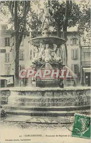 Ansichtskarte AK Carcassonne Fontaine de Neptune