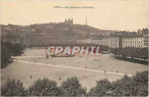 Cartes postales Lyon Place Bellecour et Fourviere