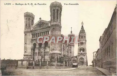 Cartes postales Lyon Basilique de N D de Fourviere Vue d'Ensemble