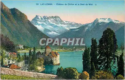 Ansichtskarte AK Lac Leman Chateau de Chillon et le Dent du Midi