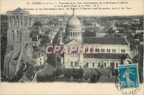 Ansichtskarte AK Tours (I et L) Panorama de la Tour Charlemagne de la Basilique St Martin