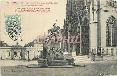 Cartes postales Nancy Place Saint Epvre Statue de Rene II (1882)