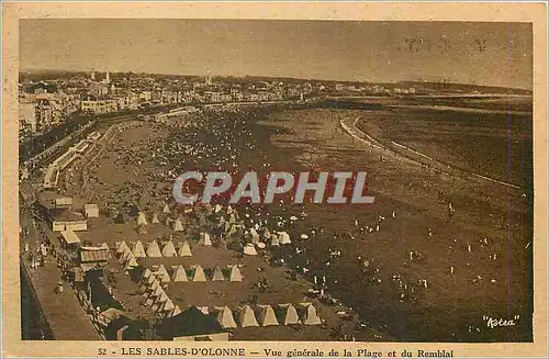 Cartes postales Les Sables D'Olonne Vue Generale de la Plage et du Remblai