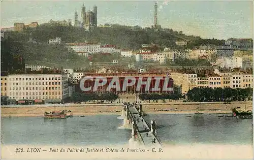 Cartes postales Lyon Pont du Palais de Justice et Coteau de Fourviere