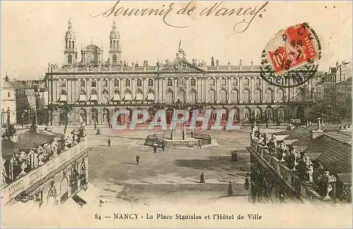 Cartes postales Nancy La Place Stanislas et l'Hotel de Ville