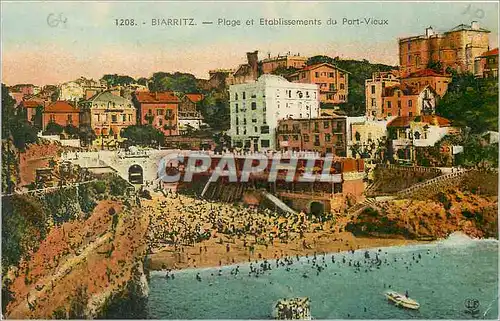 Cartes postales Biarritz Plage et Etablissements du Port Vieux