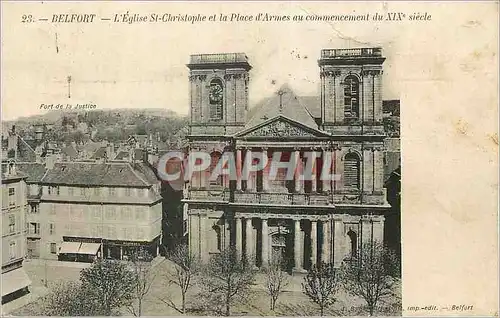 Cartes postales Belfort L'Eglise St Christophe et la Place d'Armes au Commencement du XIXe Siecle