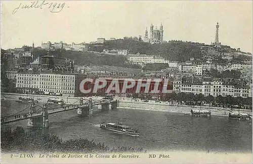 Cartes postales Lyon Le Palais de Justice et le Coteau de Fourviere