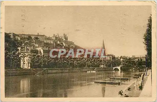 Cartes postales Lyon (Rhone) Le Saone et la Colline de Fourviere