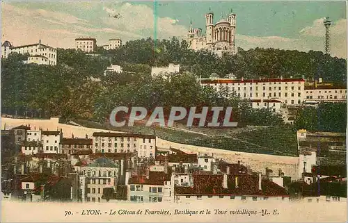 Ansichtskarte AK Lyon Le Coteau de Fourviere Basilique et la Tour metallique