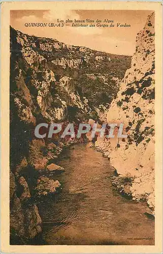 Cartes postales Les Plus beaux Sites des Alpes Quinson Interieur des Gortes du Verdon
