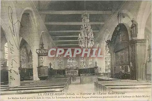 Cartes postales La Ferte Milon (Aisne) Interieur de l'Eglise Saint Nicolas Le Maitre Autel porte la date de 1750