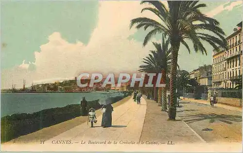 Cartes postales Cannes Le Boulevard de la Croisette et le Casino