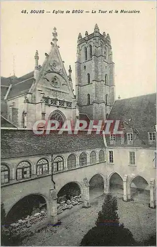 Ansichtskarte AK Bourg Eglise de Brou La Tour et le Monastere