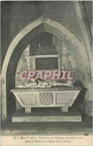 Cartes postales Eu (S Inf) Tombeau de Philippe d'Artois (1397) dans la Crypte de l'Eglise Notre Dame