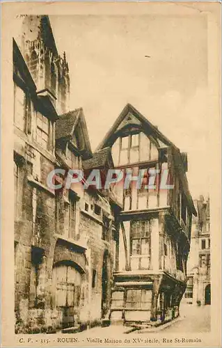 Ansichtskarte AK Rouen Vieille Maison du XVe siecle Rue St Romain