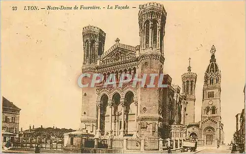 Cartes postales Lyon Notre Dame de Fourviere La Facade