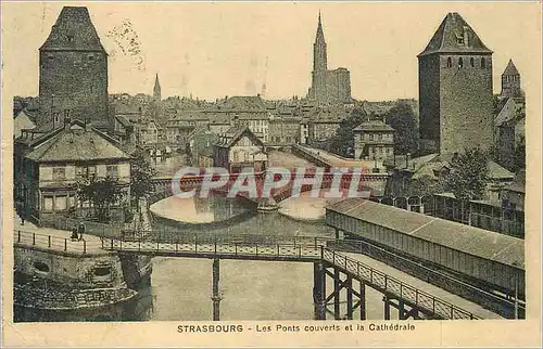 Cartes postales Strasbourg les Ponts couverts et la Cathedrale