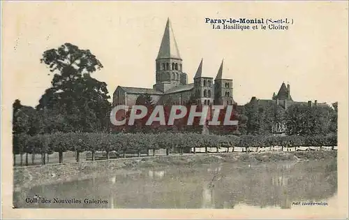 Cartes postales Paray le Monial (S et L) La Basilique et le Cloitre