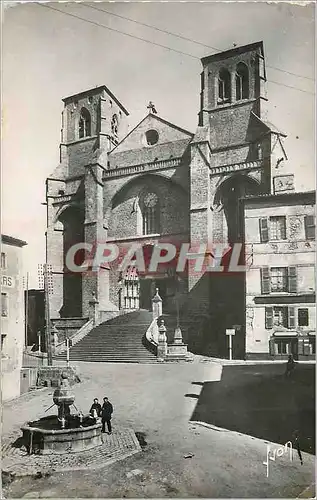 Cartes postales moderne La Chaise Dieu (Haute Loire) Facade de l'Eglise Abbatiale de St Robert(XIVe s)