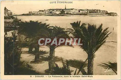 Cartes postales Cote d'Emeraude Dinard La Palmerale dans le lointain Saint Malo