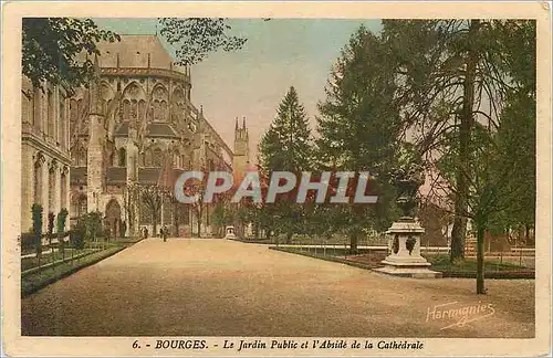 Ansichtskarte AK Bourges Le Jardin Public et l'Abside de la Cathedrale