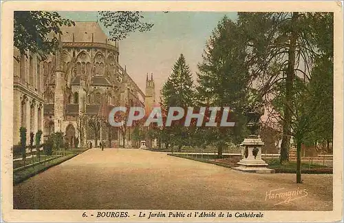 Cartes postales Bourges Le Jardin Public et l'Abside de la Cathedrale